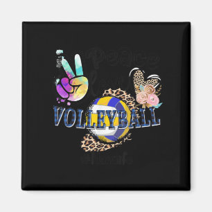 Peace Love Volleyball Nani Life Mum Grandma Leopar Magnet