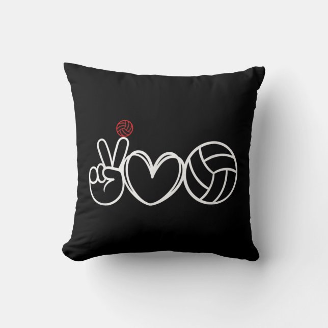 Peace Love Volleyball Player Graphic  Cushion (Front)