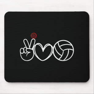 Peace Love Volleyball Player Graphic Mouse Pad