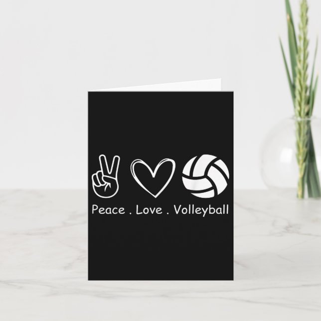 Peace Love Volleyball Player Team Sport Volleyball Card (Front)