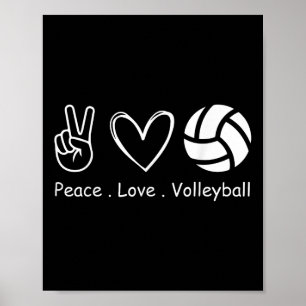 Peace Love Volleyball Player Team Sport Volleyball Poster