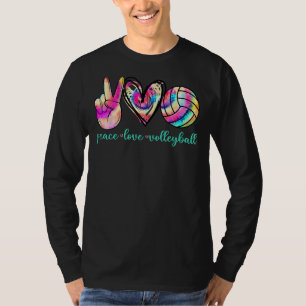 Peace Love Volleyball Player Tie Dye Style Volleyb T-Shirt