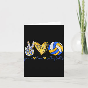 Peace Love Volleyball Retro Art Volleyball Player  Card