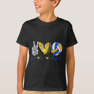 Peace Love Volleyball Retro Art Volleyball Player  T-Shirt