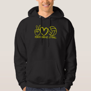 Peace Love Volleyball Sports Mum Game Day Team Coa Hoodie