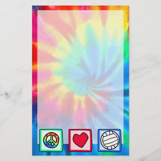 Peace, Love, Volleyball Stationery (Front)