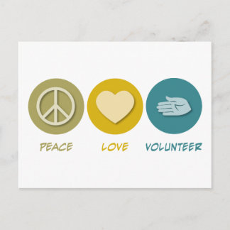 Peace Love Volunteer Postcard