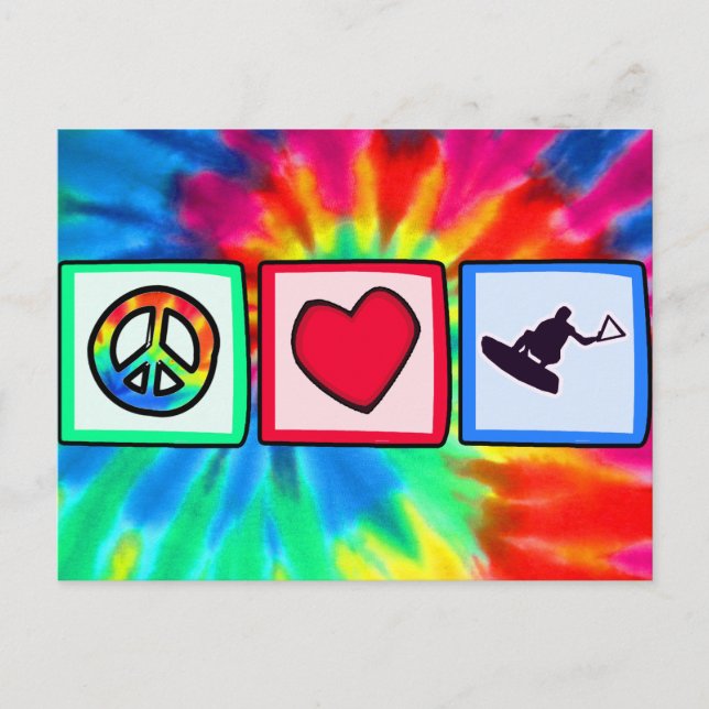 Peace, Love, Wakeboarding Postcard (Front)