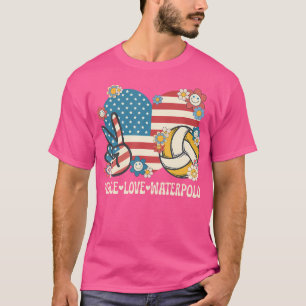 Peace Love Water Polo American Flag Patriotic Wate