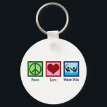 Peace Love Water Polo Key Ring<br><div class="desc">Peace Love Water Polo. Cute water polo team player gift for a cool sports coach.</div>