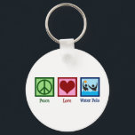 Peace Love Water Polo Key Ring<br><div class="desc">Peace Love Water Polo. Cute water polo team player gift for a cool sports coach.</div>