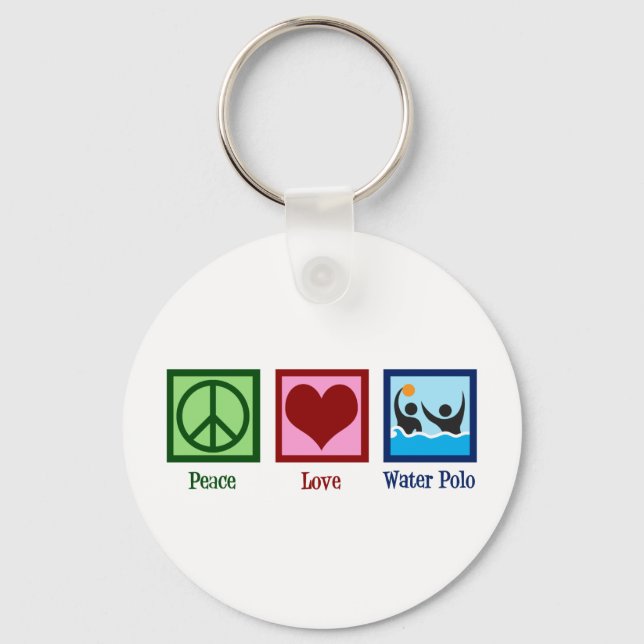 Peace Love Water Polo Key Ring (Front)
