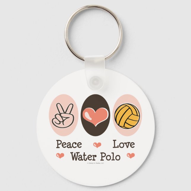Peace Love Water Polo Keychain (Front)