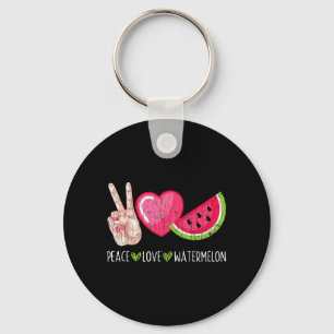 Peace Love Watermelon Funny Summer Fruit Lover Key Ring