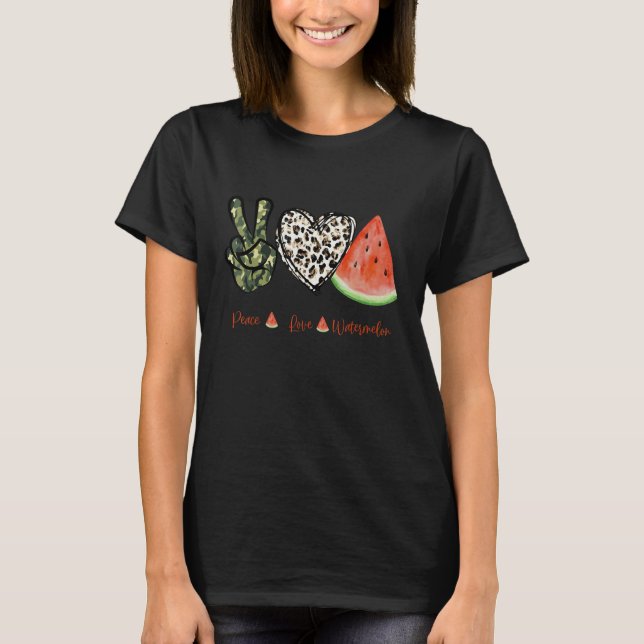 Peace Love Watermelon Happy Watermelon Day Fruit M T-Shirt (Front)