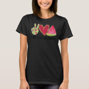 Peace Love Watermelon National Watermelon Day Sum T-Shirt