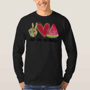 Peace Love Watermelon National Watermelon Day  Sum T-Shirt