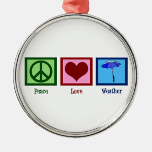 Peace Love Weather Metal Tree Decoration