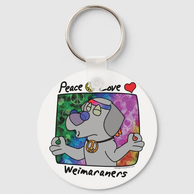 Peace Love Weimaraner Keychain 2 (Front)