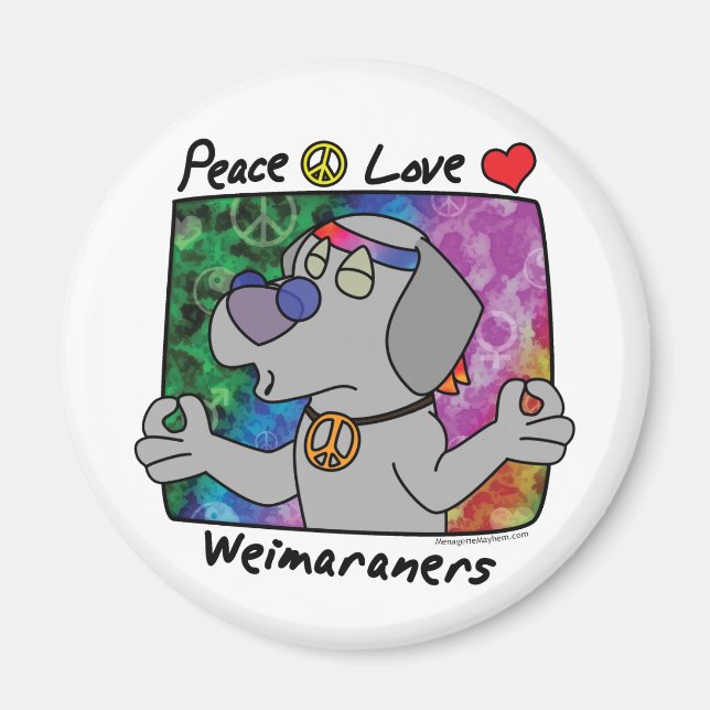 Peace Love Weimaraner Magnet (Front)