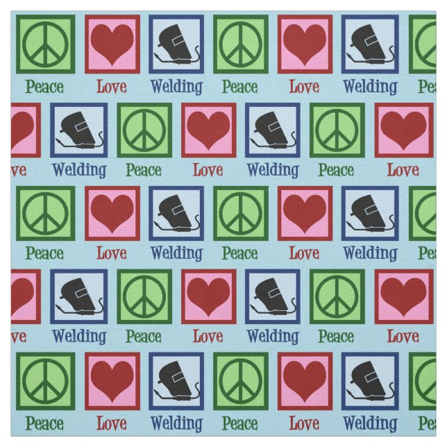 Peace Love Welding Fabric (Swatch)