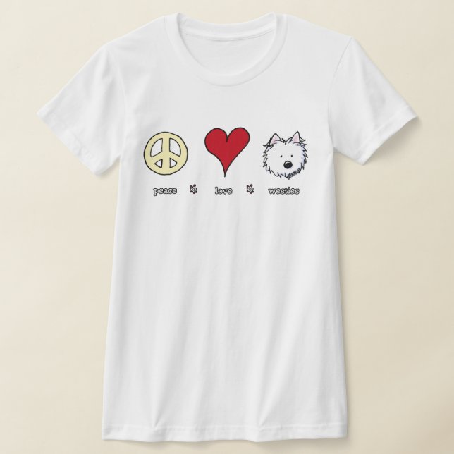 Peace Love Westies T-Shirt (Laydown)
