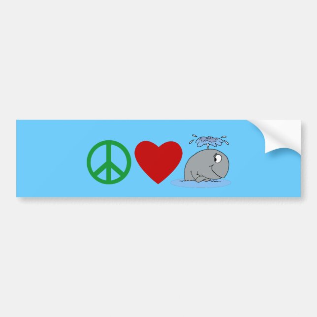 Peace Love Whales T shirts, Travel Mugs, Gifts Bumper Sticker (Front)