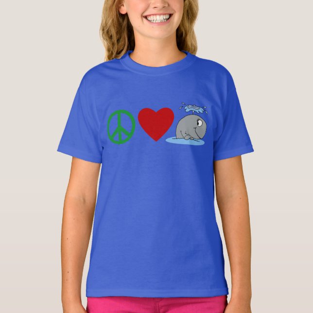Peace Love Whales T shirts, Travel Mugs, Gifts T-Shirt (Front)