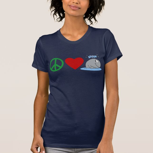 Peace Love Whales T shirts, Travel Mugs, Gifts T-Shirt (Front)