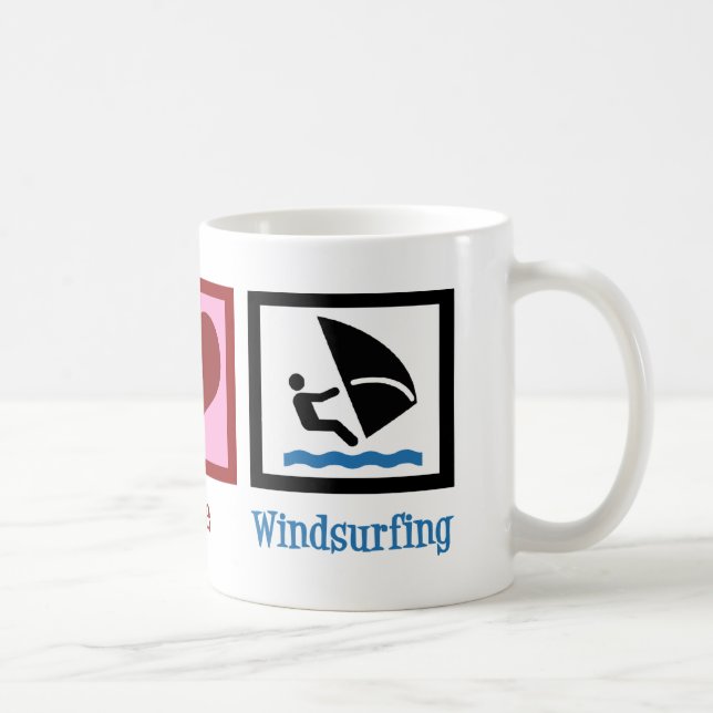 Peace Love Windsurfing Coffee Mug (Right)