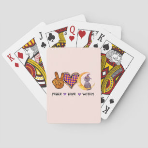 Peace Love Witch – Halloween Design Playing Cards