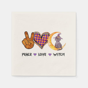 Peace, Love, Witch Napkin