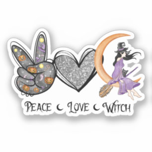 Peace, Love, Witch – Peace Sign, Heart & Witch