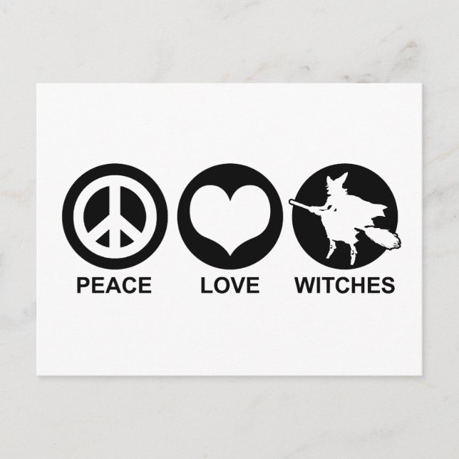 Peace Love Witches Postcard (Front)