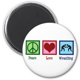 Peace Love Wrestling Magnet