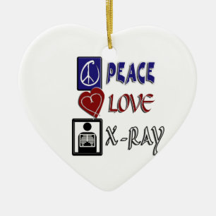 PEACE LOVE X-RAY RADIOLOGY CERAMIC TREE DECORATION