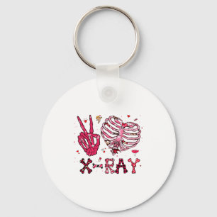 Peace Love X Ray Valentine  Key Ring