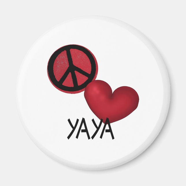 Peace Love YaYa Magnet (Front)
