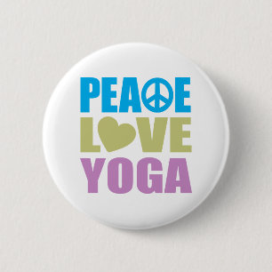 Peace Love Yoga 6 Cm Round Badge