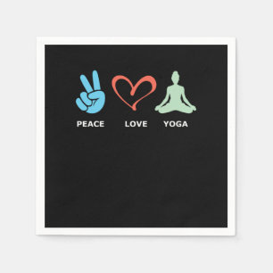 Peace Love Yoga Asana Zen Meditation Buddhism Gift Napkin