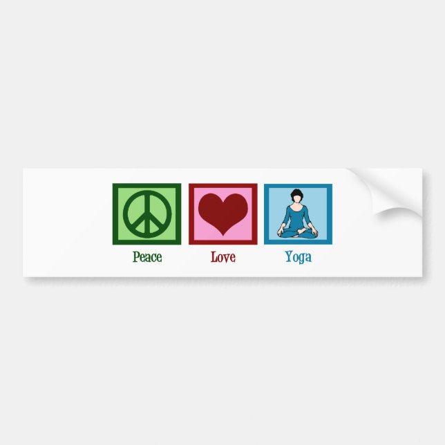 Peace Love Yoga Bumper Sticker (Front)