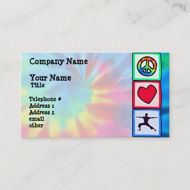 Peace, Love, Yoga Business Card (Front)