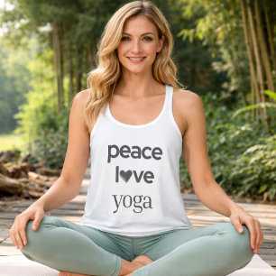 Peace Love Yoga - Calm Modern Lifestyle Graphic Singlet