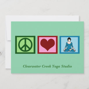 Peace Love Yoga Custom Studio Name Christmas Holiday Card