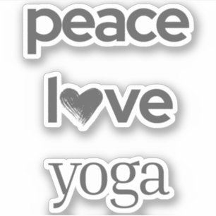 Peace Love Yoga Life   Modern Motivational Vinyl  