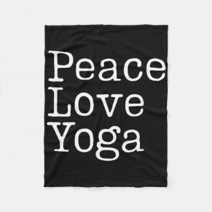 Peace Love Yoga Mindful Wellness Workout Saying Fleece Blanket