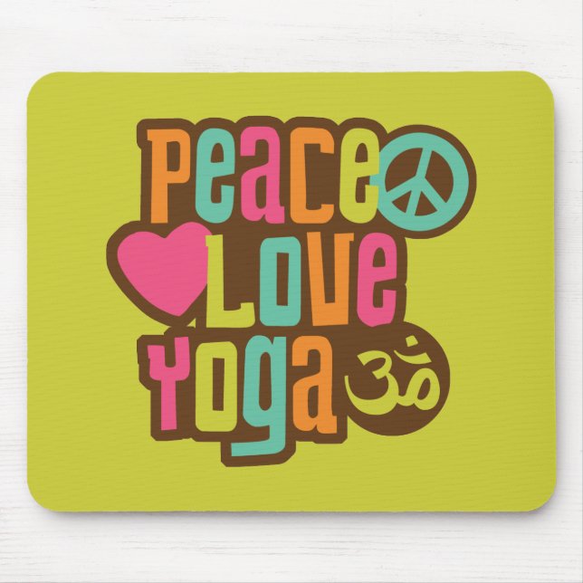 Peace Love Yoga Mouse Pad (Front)