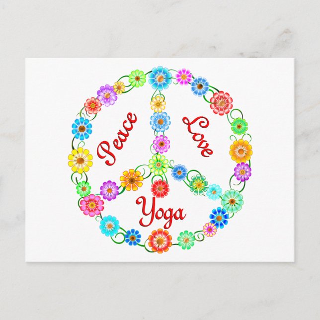 Peace Love Yoga Postcard (Front)
