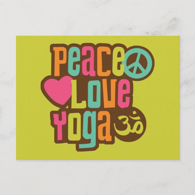 Peace Love Yoga Postcard (Front)