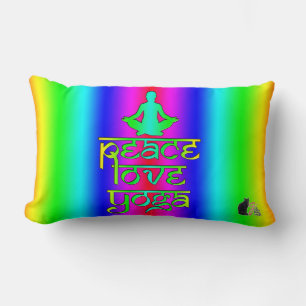 Peace Love Yoga Rainbow Intentions Lumbar Cushion